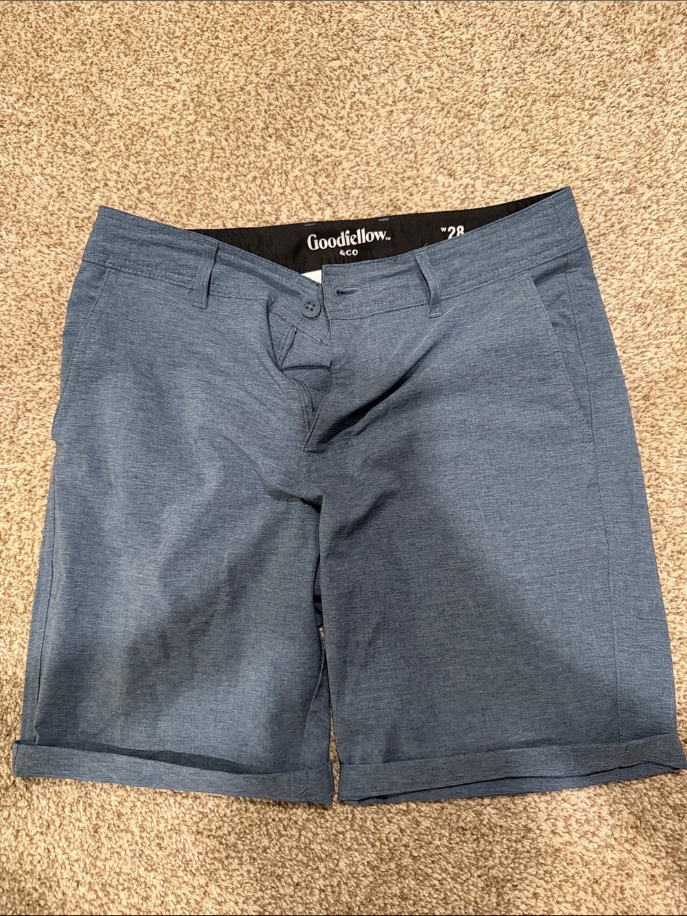 Goodfellow & Co Heathered Blue Men's Hybrid Shorts